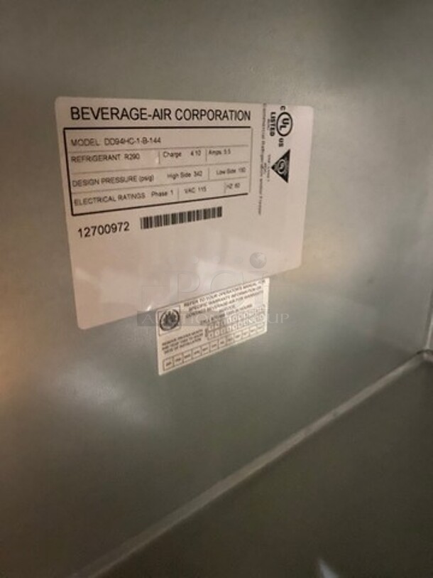 NEW! SCRATCH-N-DENT! LATE MODEL! Beverage Air Commercial Refrigerated Kegerator! With 3 Door Storage Space Underneath! Model: DD94HC1B144 SN: 12700972 115V 60HZ 1 Phase - Image 5 of 12