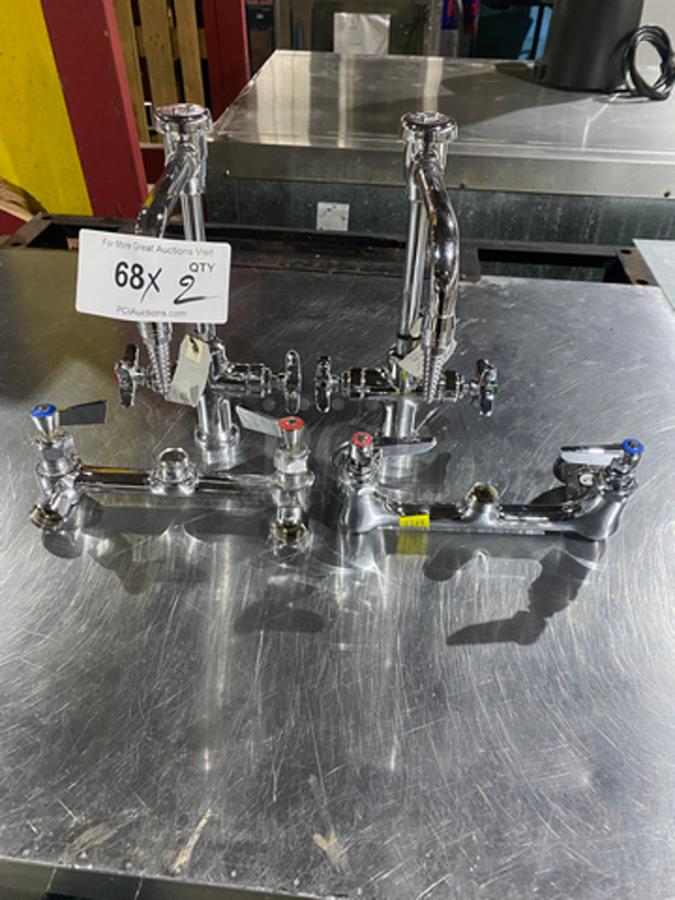 Commercial Faucet With Handles! Stainless Steel! 2x Your Bid! - Image 1 of 9