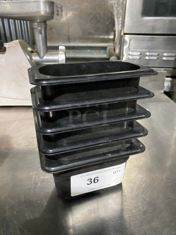 ALL ONE MONEY! Cambro Black Poly 1/9x4" Food Containers! - Image 1 of 4