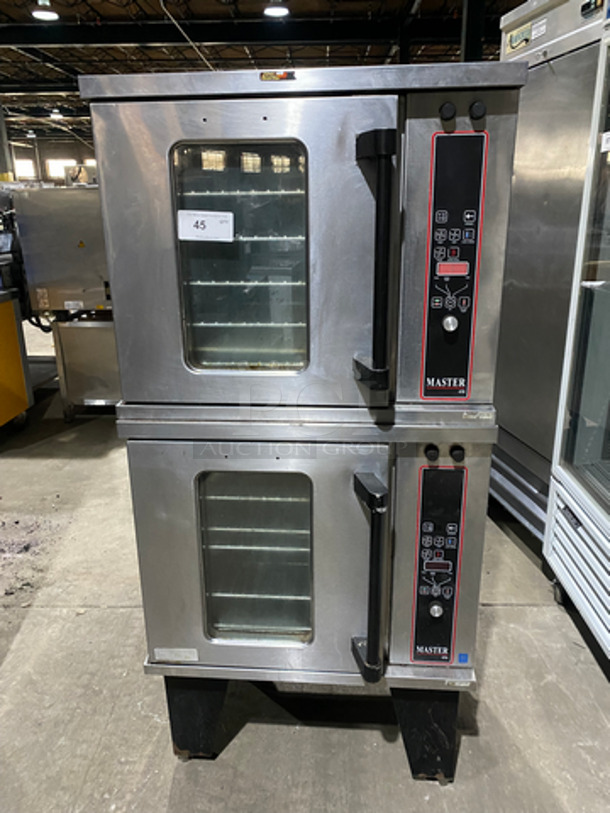 NICE! Garland Commercial Electric Powered Double Deck Convection Oven! With View Through Doors! Metal Oven Racks! Stainless Steel! On Legs! 2x Your Bid Makes One Unit! Model: MASTER450 SN: 0102CJ0469