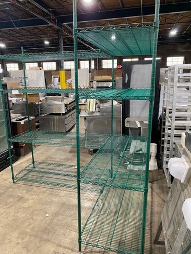 Metro 4 Tier "L" Shaped Shelf! On Legs! BUYER MUST DISMANTLE! PCI CANNOT DISMANTLE FOR SHIPPING! PLEASE CONSIDER FREIGHT CHARGES! - Image 2 of 9