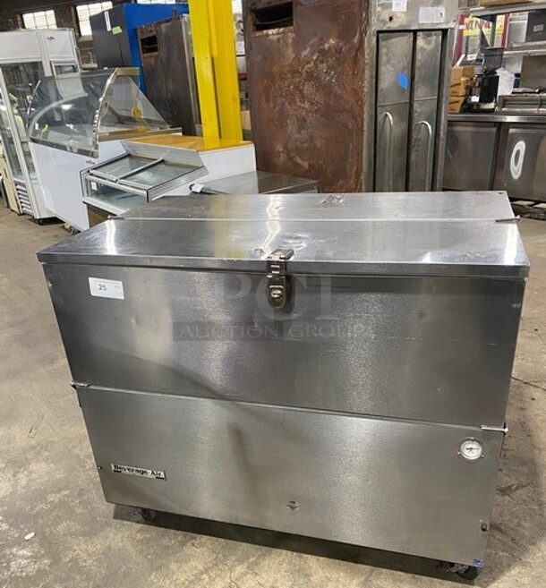 Beverage Air Single Side Access Milk Cooler! Stainless Steel! On Casters! Model: SM49N SN: 7510636 115V 60HZ 1 Phase - Image 1 of 7