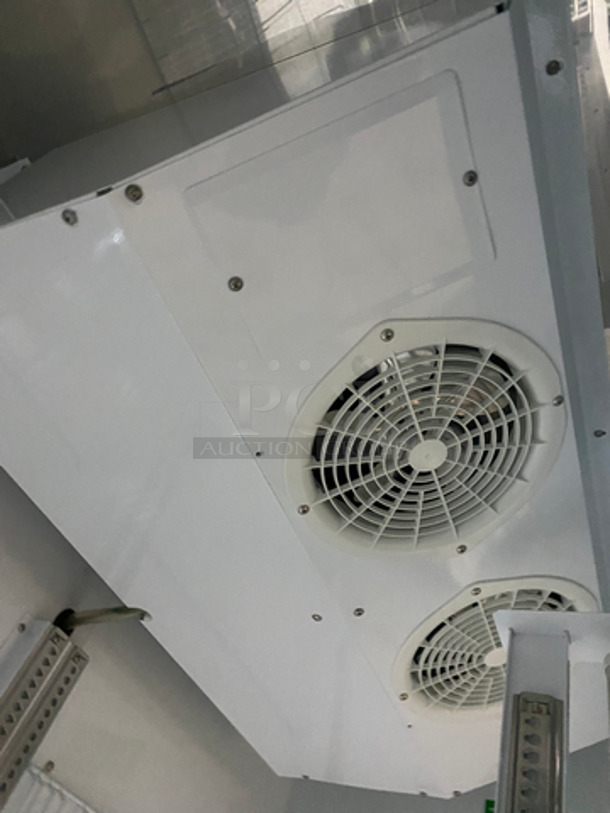 Turbo Air Commercial Refrigerated 2 Door Reach In Freezer Merchandiser! With View Through Doors! With Poly Coated Racks! Coated Stainless Steel Body! On Casters! Working When Removed! Model: TGF-49F SN: GF49506025 110-120/220-240V 60HZ 1 Phase - Image 7 of 10