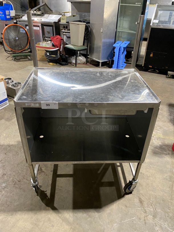 LATE MODEL! 2018 Win Holt Custom Made Cart! With Lowering Shelves! With Storage Space Underneath! All Stainless Steel! On Casters!
