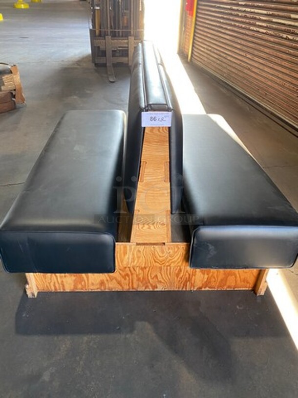 NEW! Dual Sided Black Cushioned Booth Seats! With Wooden Outline! Perfect For Center Placement! 2x Your Bid!