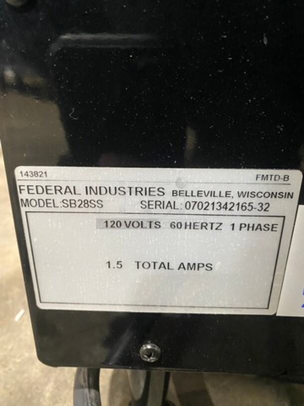 Federal Industries Commercial Countertop Dry Case Merchandiser! With View Through Doors And Sides! With Racks! Model: SB28SS SN: 0702134216532 120V 60HZ 1 Phase - Image 8 of 10