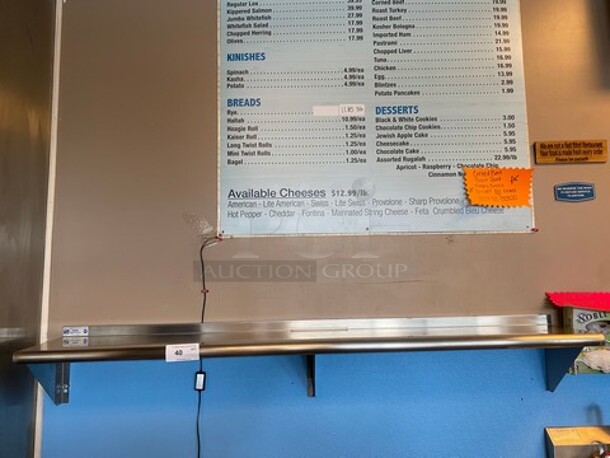 Commercial Solid Stainless Steel Wall Mount Shelf!