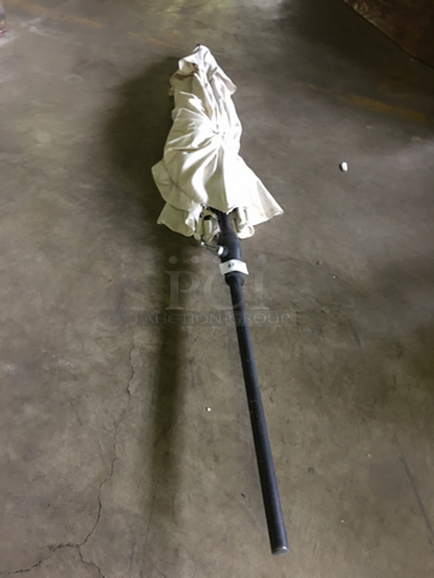 Off White Patio Umbrella! With Pole! - Image 4 of 6