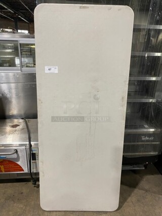 Life Time White Rectangular Folding Table! With Foldable Metal Legs!