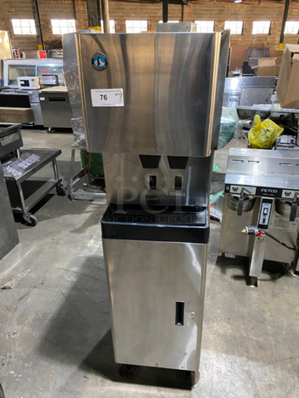 Hoshizaki Commercial Refrigerated Ice Maker/Dispenser And Water Dispenser! All Stainless Steel! On Legs! Model: DCM-270BAH-OS SN: T02447H 115/120V 60HZ 1 Phase
