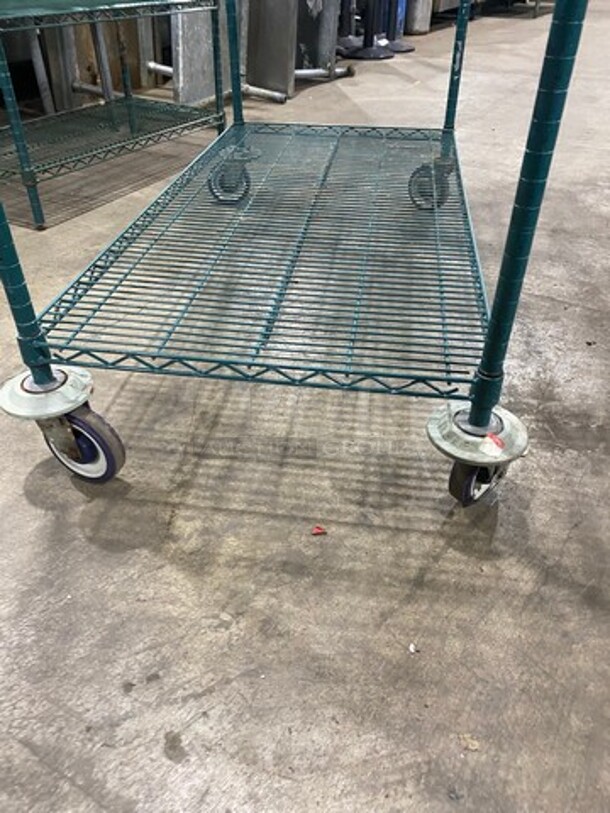 Metro Green Poly Coated 4 Tier Shelf! On Casters! BUYER MUST DISMANTLE! PCI CANNOT DISMANTLE FOR SHIPPING! PLEASE CONSIDER FREIGHT CHARGES! - Image 5 of 7