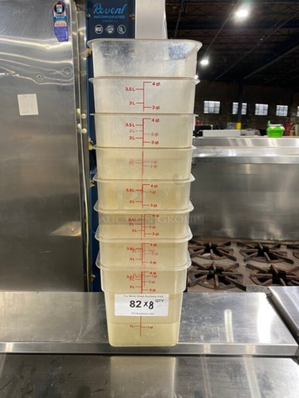 Cambro 4Qt Clear Poly Food Containers! 8x Your Bid! - Image 1 of 8