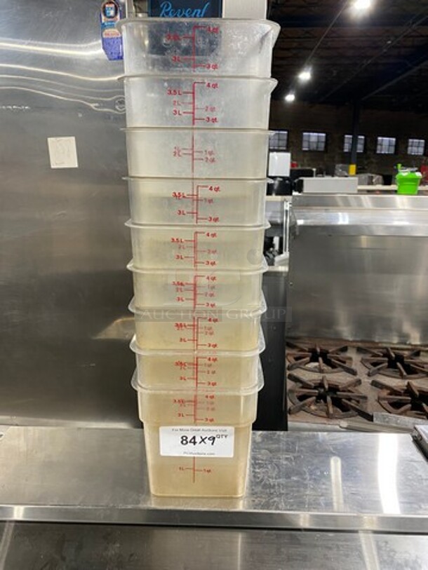 Cambro 4Qt Clear Poly Food Containers! 9x Your Bid! - Image 1 of 7