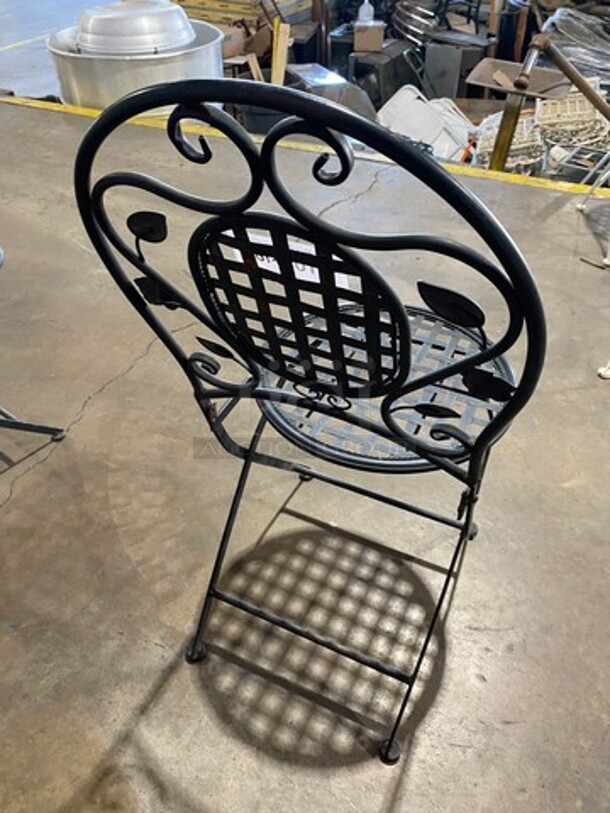 Black Metal Foldable Patio Chairs! 10x Your Bid! - Image 3 of 6