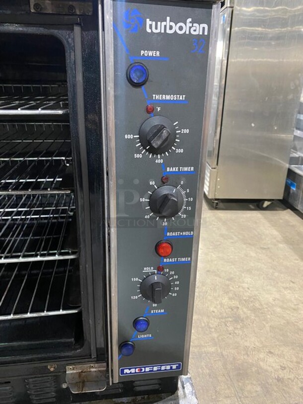 Moffat Turbofan Single Deck! Natural Gas Convection Oven with Steam Injection! 120V! 60HZ! 1Phase! Model G32Ms Serial 401701! On Stand With casters!  - Image 6 of 11