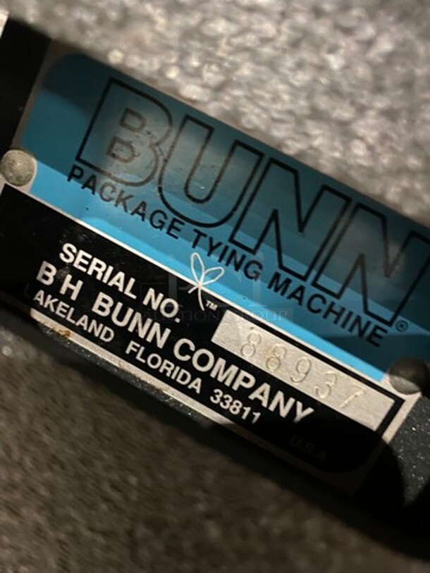 GREAT FIND! Bunn Commercial Electric Powered Package Tying Machine! Stainless Steel! On Casters! Model: 1691 SN: 88937 - Image 8 of 9