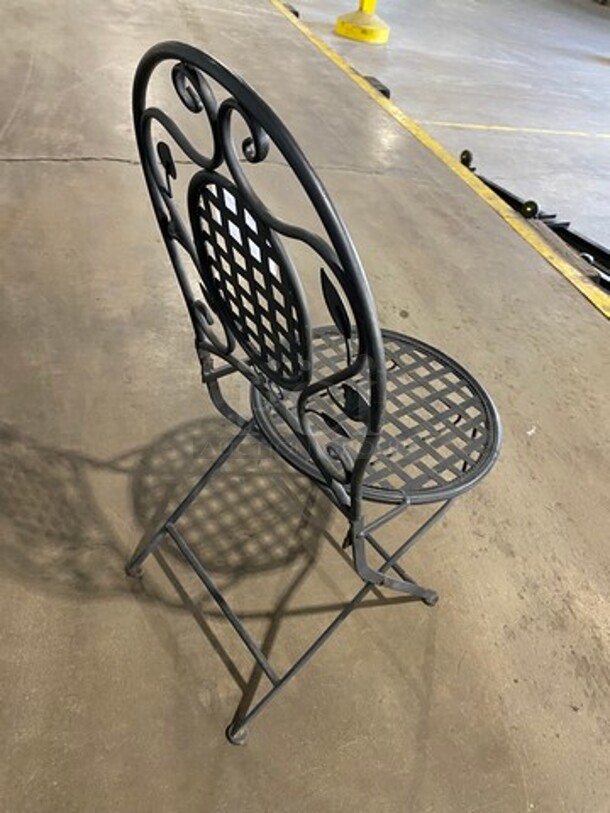 Black Metal Foldable Patio Chairs! 10x Your Bid! - Image 4 of 6
