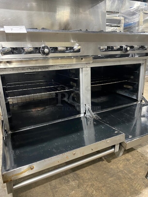 Nice! DCS Commercial Natural Gas Powered 8 Burner Stove! With Raised Back Splash And Salamander Shelf! With 2 Oven Underneath! All Stainless Steel! On Casters! - Image 7 of 9