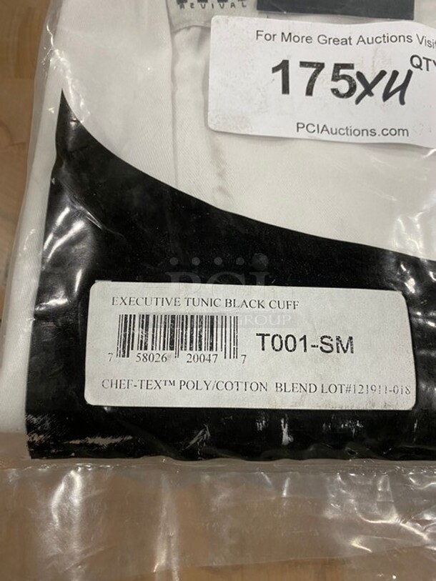 NEW! Chef Revival Executive Tunic Black Cuff! Size SM! 4x Your Bid! - Image 3 of 5
