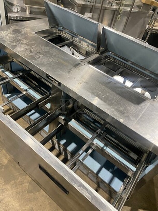 Delfied Stainless Steel Commercial Sandwich Salad Prep Table Bain Marie! With 4 Drawers! On Commercial Castors!   - Image 7 of 11