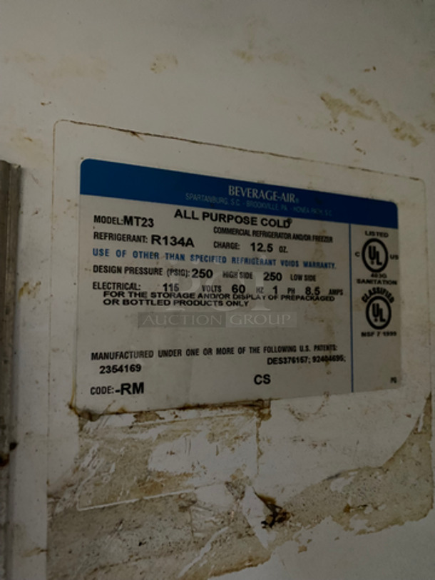 Beverage Air Metal Commercial Single Door Reach In Cooler Merchandiser! With View Through Door! With Poly Coated Racks! NOT TESTED! Model: MT23 115V 60HZ 1 Phase - Image 7 of 8