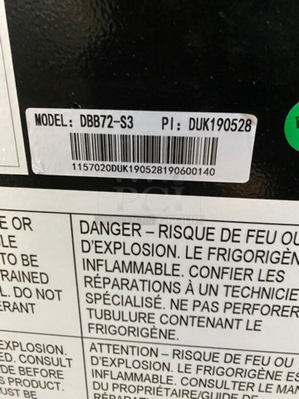 Dukers Commercial 3 Door Bar Back Cooler Merchandiser! Missing Doors! With Poly Coated Racks! Model: DBB72S3 115V 60HZ 1 Phase - Image 11 of 12