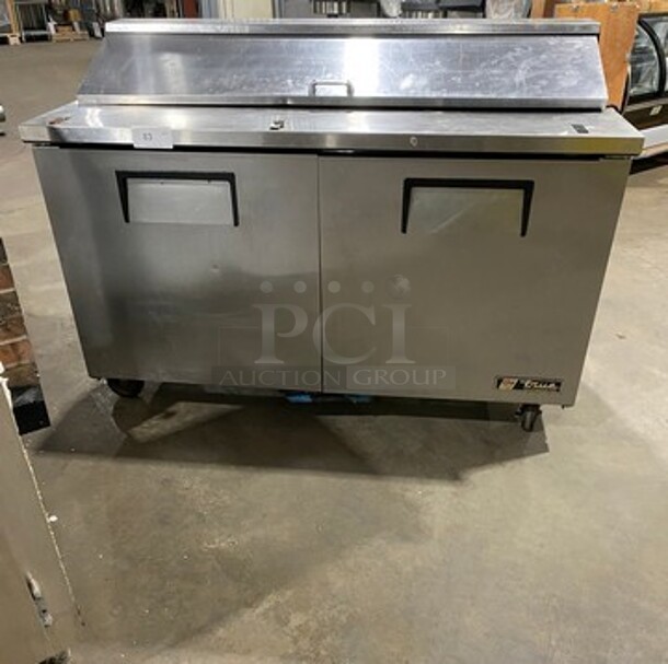 True Commercial Refrigerated Sandwich Prep Table! With 2 Door Underneath Storage Space! All Stainless Steel! On Casters! Model: TSSU6016 SN: 5181830 115V 60HZ 1 Phase - Image 1 of 9