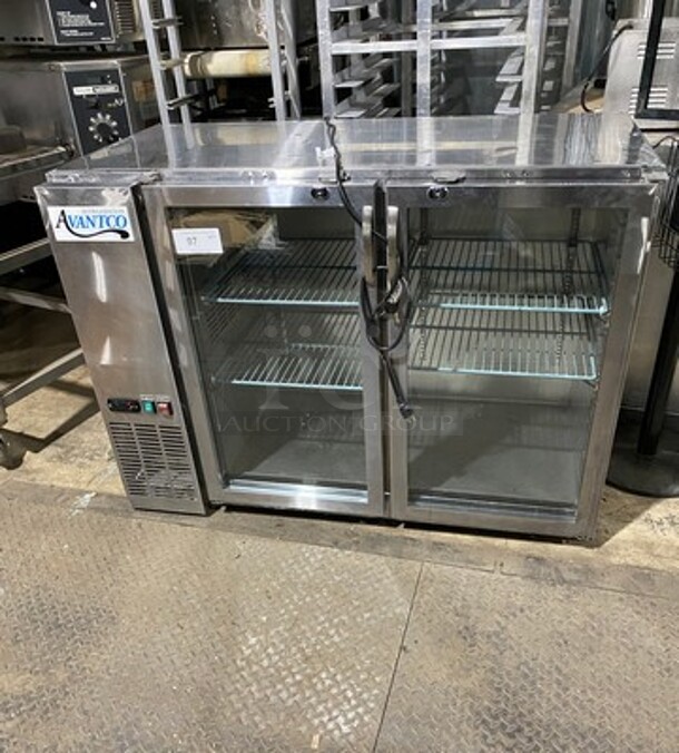 Avantco Commercial 2 Door Bar Back Cooler! With View Through Doors! All Stainless Steel! Model: 178UBB48GTGS 115V - Image 1 of 9