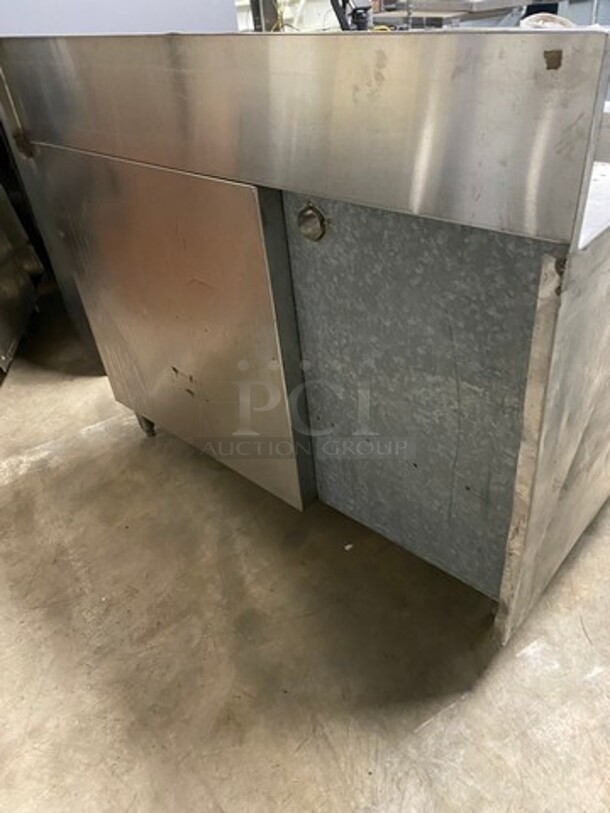 Custom Made Work Top/ Prep Table! With Storage Space Underneath! With Back Splash! All Stainless Steel! On Legs! - Image 3 of 7