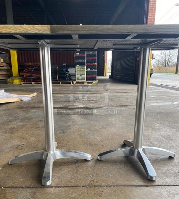 Wow! Brand New! OCS Barn Plank Finish Scratch Resistant Durowood Composite Dining Table! Suitable For Indoor & Outdoor Use With Double Polish Base! 30"x48"! MODEL DWP002! - Image 5 of 5