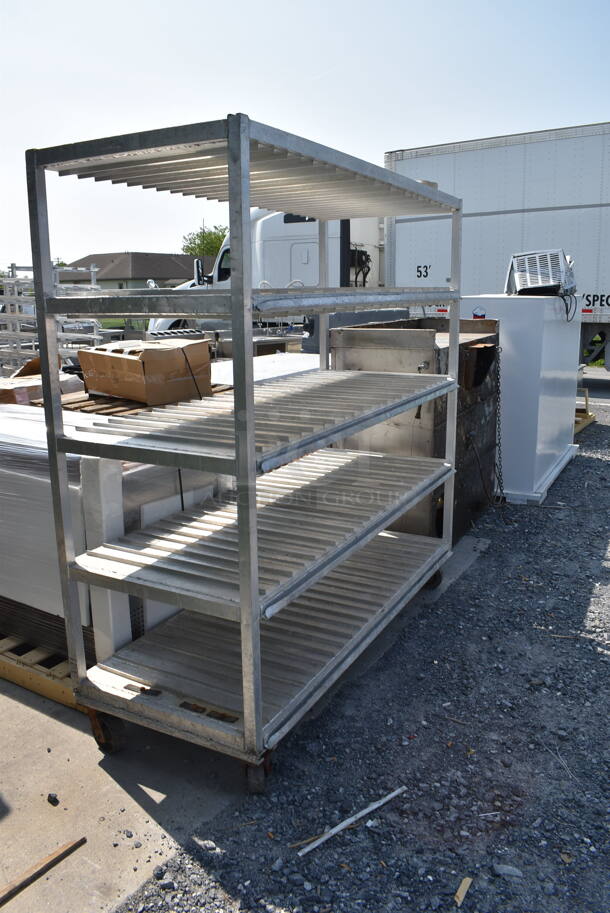 Metal 5 Tier Shelving Unit on Commercial Casters. - Image 2 of 3