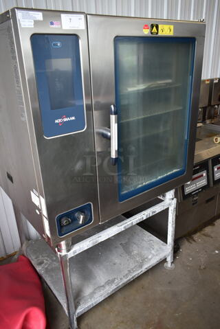 2015 Alto Shaam CTP10-20E Stainless Steel Commercial Electric Powered Combi Convection Oven on Stand. 208-240 Volts, 3 Phase.