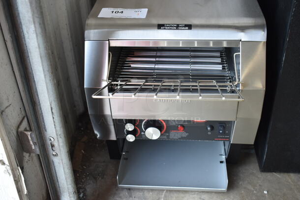 BRAND NEW SCRATCH AND DENT! Hatco TQ-800HBA Stainless Steel Commercial Countertop Toast Qwik One Side Conveyor Toaster - 3" Opening. 208 Volts, 1 Phase.  - Image 3 of 6