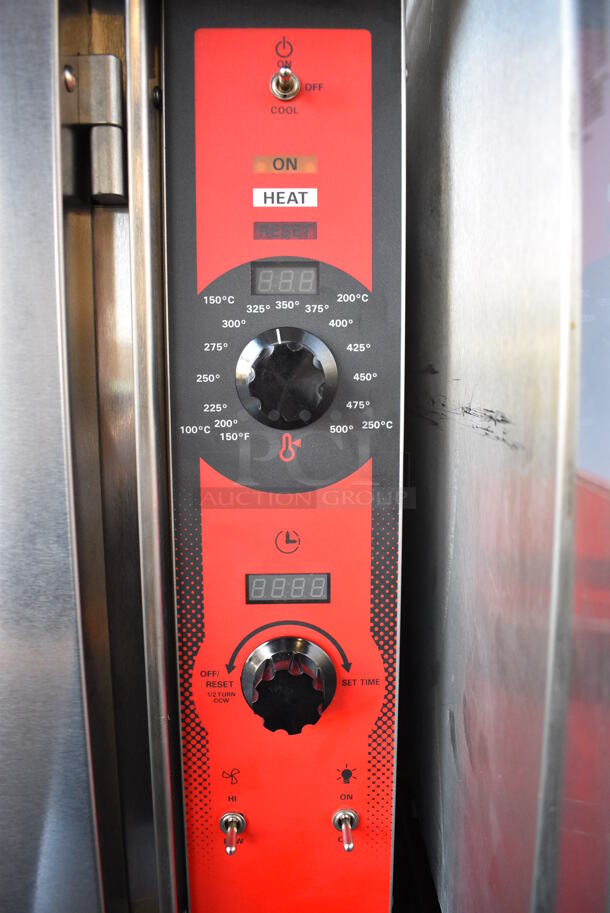 2 BRAND NEW SCRATCH AND DENT! LATE MODEL! Vulcan Model VC5GD-11D1Z Stainless Steel Commercial Natural Gas Powered Full Size Convection Oven w/ View Through Doors, Metal Oven Racks and Thermostatic Controls on Commercial Casters. 40x31x70. 2 Times Your Bid! Tested and Working! - Image 4 of 9