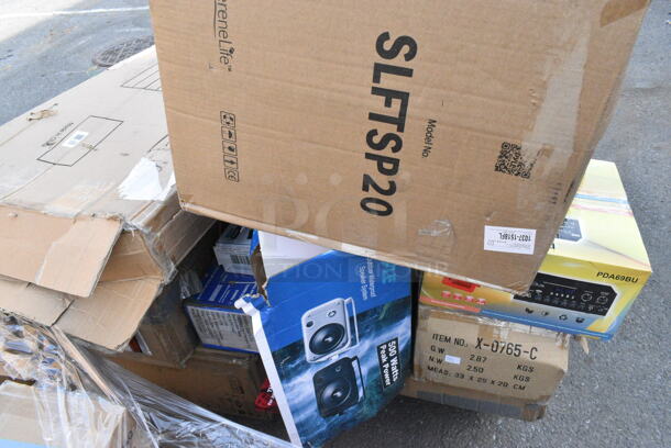 17 IN ORIGINAL BOX! Items Including LG Smart Monitor, SereneLife SLFTSP20 Foot Bath Massager, L-PG32020o Classic Wooden Pet Gate, Pyle PBMSPG82 Outdoor Bluetooth Speaker Portable PA System. 17 Times Your Bid!  - Image 4 of 7