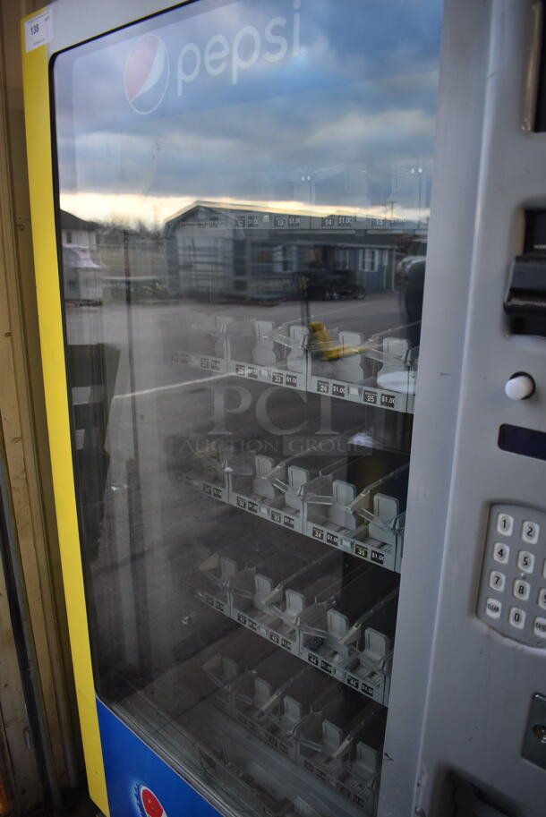 Metal Commercial Vending Machine w/ Bill Acceptor. 42x36x73. Tested and Working! - Image 5 of 5