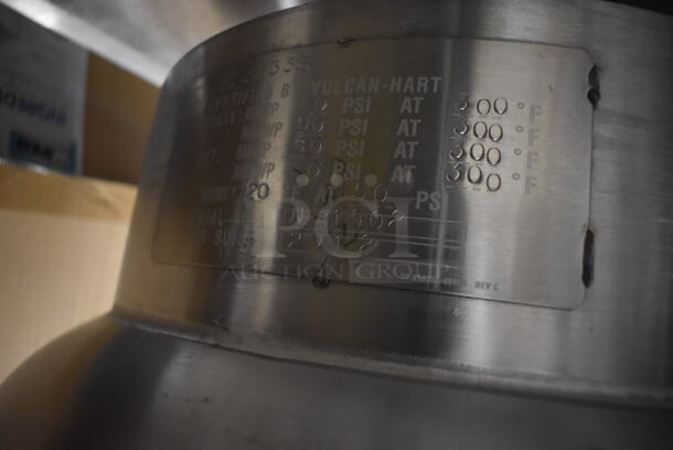 2012 Vulcan Hart Stainless Steel Commercial Countertop Electric Powered Tilting Kettle on Stand. 30x26x57 - Image 7 of 11
