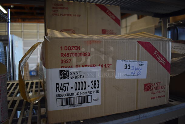 3 Boxes of 12 BRAND NEW! Sant Andrea White Ceramic Oval Plates. 14.5x11x1.5. 3 Times Your Bid! - Image 4 of 7