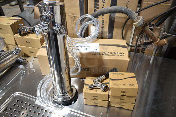 BRAND NEW SCRATCH AND DENT! 2024 Avantco 178UDD4HC Stainless Steel Commercial Black Kegerator / Beer Dispenser with (2) 2 Tap Towers - (4) 1/2 Keg Capacity. 115 Volts, 1 Phase. Tested and Powers On But Does Not Get Cold - Image 6 of 12