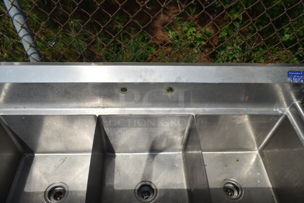 Stainless Steel 3 Bay Sink. Bays 8x14 - Image 3 of 3