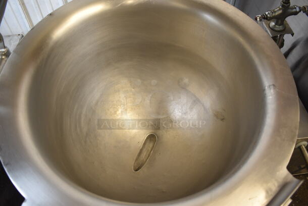 Legion Stainless Steel Commercial Floor Style Electric Powered Tilting Steam Kettle. 208-240 Volts, 3 Phase.  - Image 4 of 12