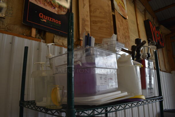 ALL ONE MONEY! Tier Lot of Various Items Including Clear Poly Bins and Lids - Image 2 of 5