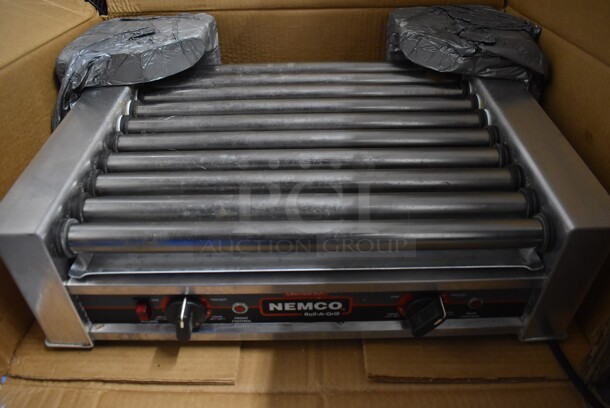 Nemco 8027 Stainless Steel Commercial Countertop Hot Dog Roller. 120 Volts, 1 Phase. 22x18x9. Tested and Gets Warm But Rollers Do Not Move - Image 1 of 6