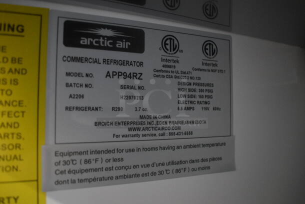 BRAND NEW SCRATCH AND DENT! Arctic Air APP94RZ 94" Three Door Pizza Prep Refrigerator Cooler Table w/ Cutting Board. 115 Volt, 1 Phase. Tested and Working! - Image 12 of 12
