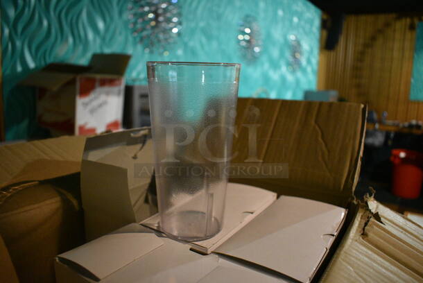 ALL ONE MONEY! Lot of Approximately 72 Clear Poly Beverage Tumblers. Includes 3.5x3.5x6.5. (bar) - Image 2 of 3
