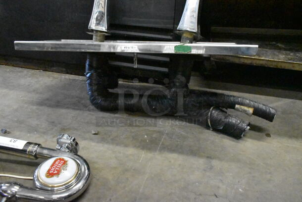 Two Metal Commercial 4 Tap Beer Towers on Drip Tray. No Grate. - Image 4 of 4
