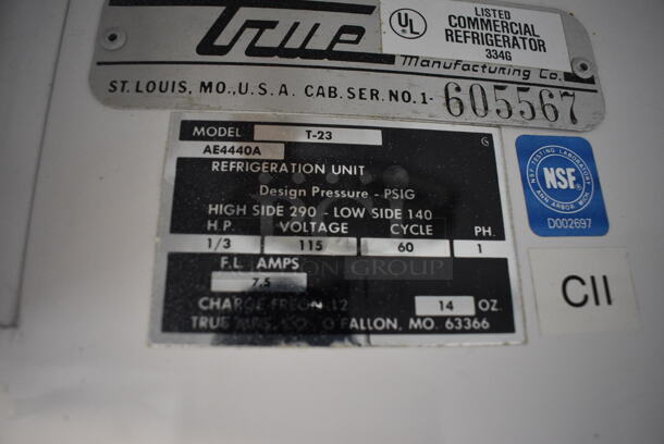 True T-23 Stainless Steel Commercial Single Door Reach In Cooler. 115 Volts, 1 Phase. 27x31x85. Tested and Working! - Image 4 of 6