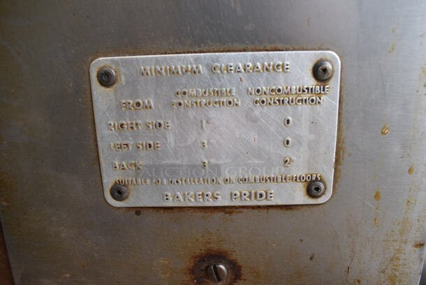 2 Bakers Pride Stainless Steel Commercial Natural Gas Powered Single Deck Pizza Ovens w/ Cooking Stones. Appears To Be Model Y600. 78x45x66.5. 2 Times Your Bid! - Image 9 of 11