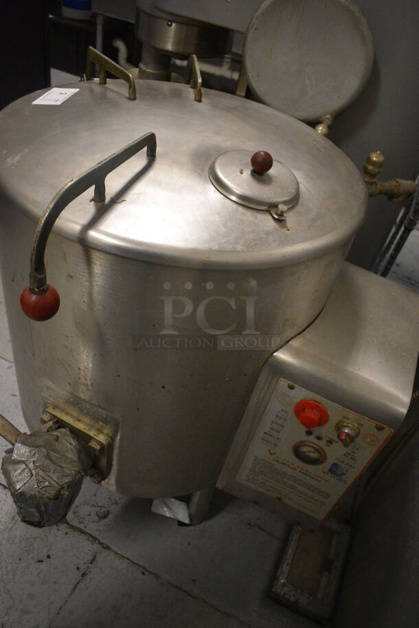 Vulcan FL30 Stainless Steel Commercial Floor Style 30 Gallon Steam Kettle. 230 Volts, 3 Phase. 32x30x38. BUYER MUST REMOVE. Item Was in Working Condition on Last Day of Business. (kitchen) - Image 10 of 11