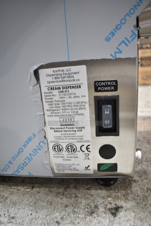 BRAND NEW SCRATCH AND DENT! KanPak CDE211 Stainless Steel Commercial Countertop Cream Dispenser. 120 Volts, 1 Phase. Tested and Powers On But Does Not Get Cold
 - Image 7 of 7